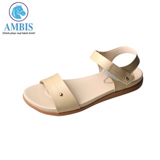 Dép sandal đế bằng nữ bitis drw015100_kem