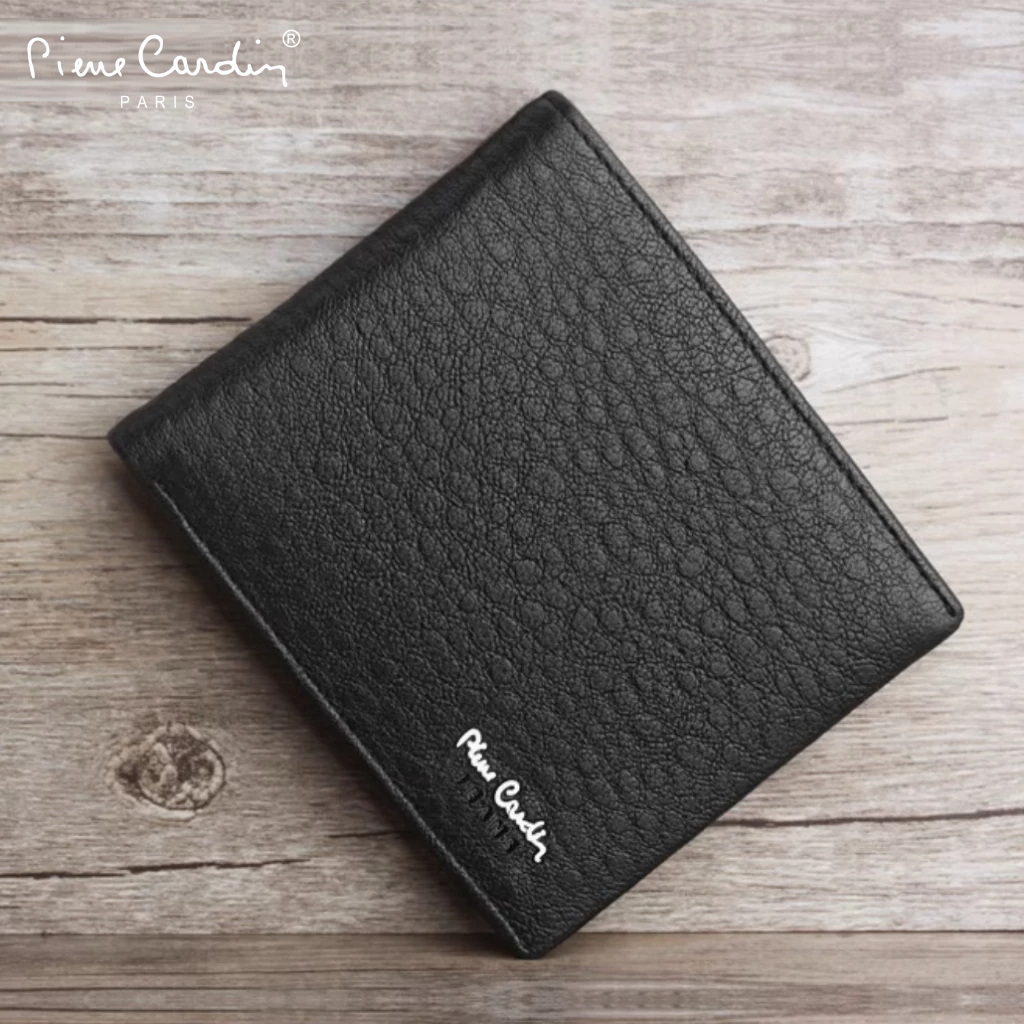 Ví Nam Da Hoẵng Cao Cấp Hàng Hiệu Pierre Cardin, Bóp Nam Cao Cấp PDV12 Hộp Gỗ Làm Quà Tặng, Quà Biếu