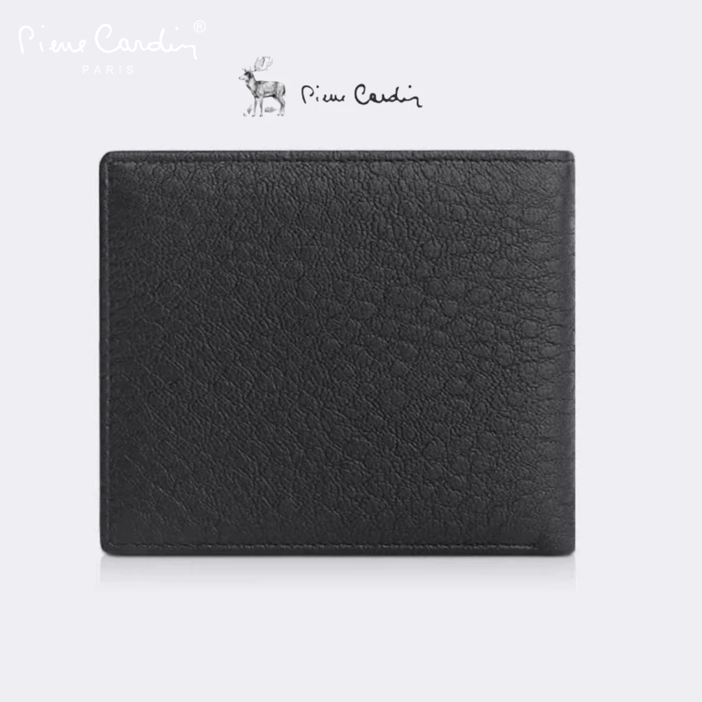 Ví Nam Da Hoẵng Cao Cấp Hàng Hiệu Pierre Cardin, Bóp Nam Cao Cấp PDV12 Hộp Gỗ Làm Quà Tặng, Quà Biếu