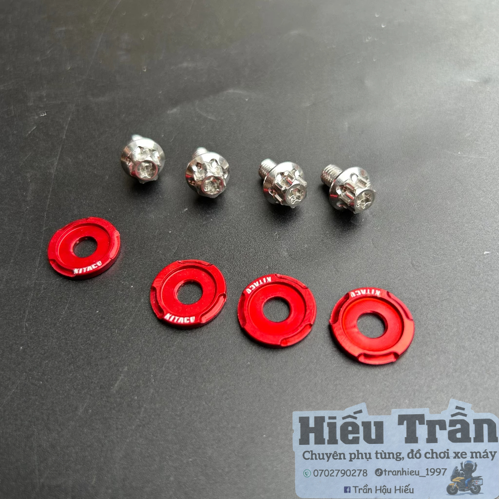 4 Ốc Salaya Gắn Hộp Sên  Wave, Dream, Future Kèm Lông Đền Nhôm