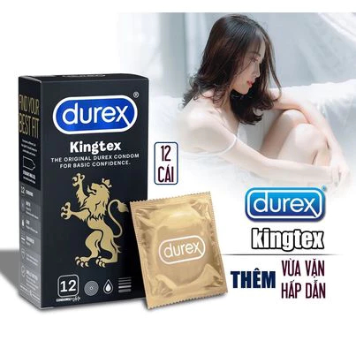 Bao cao su Durex Kingtex bôi trơn,ôm sát, hộp 12 bao