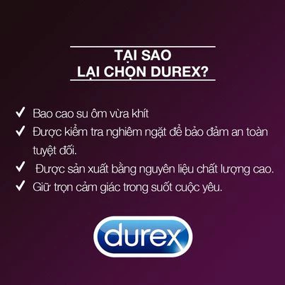 Bao cao su Durex Kingtex bôi trơn,ôm sát, hộp 12 bao