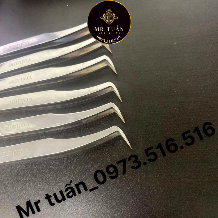 (bao tet) Nhíp nối mi volume mega bạc - gắp mi _dụng cụ nối mi_Mr Tuấn
