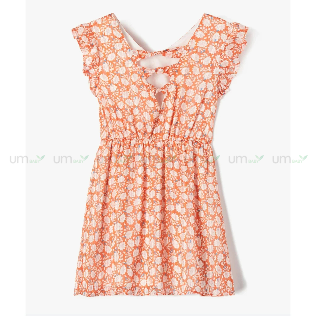 Váy bé gái mùa hè dáng vintage GEM0 họa tiết hoa lấp lánh sequin 4-6 tuổi  đầm xuất dư bé gái váy đầm trẻ em