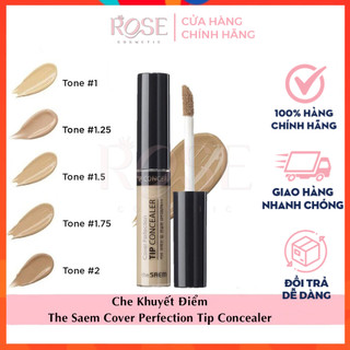 Kem che khuyết điểm THE SAEM Hàn Quốc ⚡[CHÍNH HÃNG]⚡ Cover Perfection Tip Concealer Spf28 PA++ CKĐ quốc dân