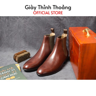Giày boot nam kiểu dáng chelsea thời trang lịch sự cao cấp chất liệu da nhập khẩu