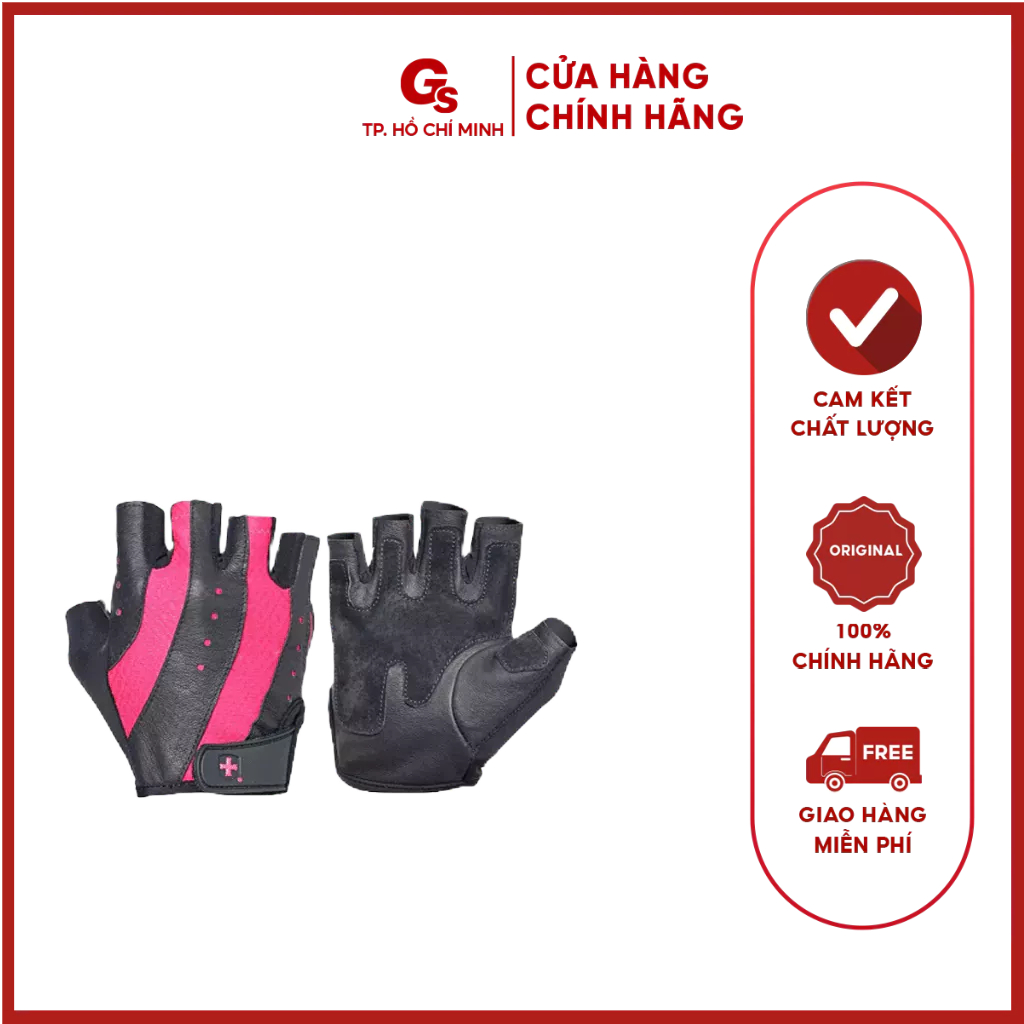 Găng tay tập gym Harbinger Women's Pro Glove, Black/Pink - Gymstore giúp bảo vệ tay, thoáng khí