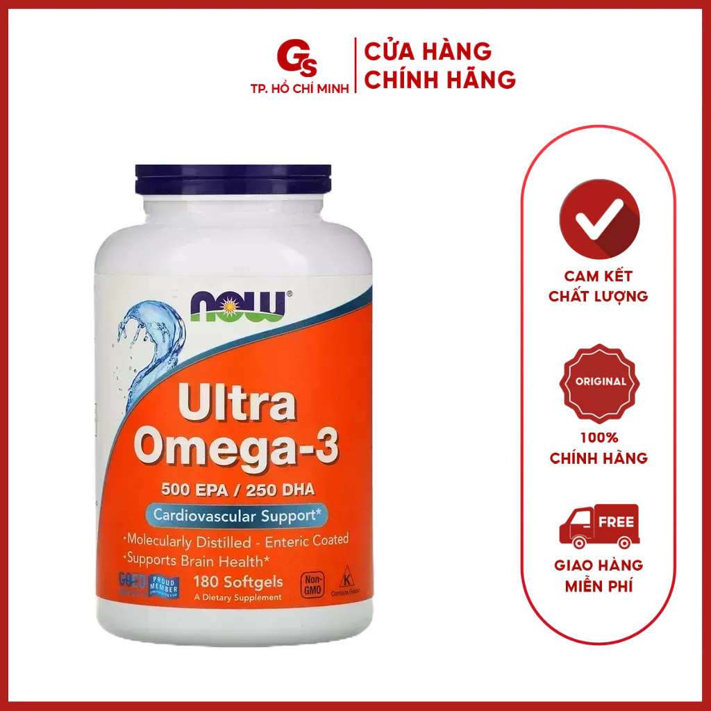 Viên uống Vitamin Now Ultra Omega-3 500 EPA/250 DHA nhập khẩu Mỹ bảo vệ mắt, trí não, đẹp da