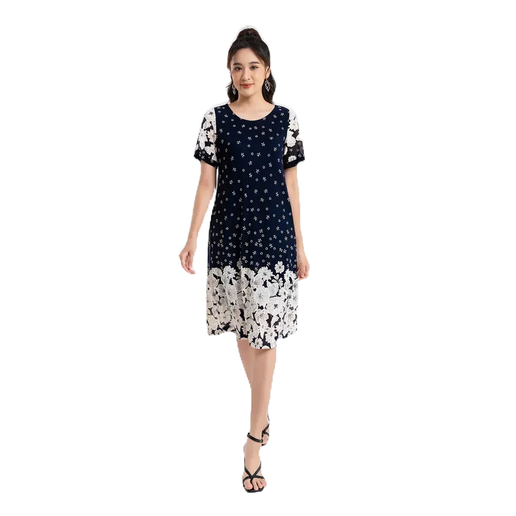 Đầm LAMER Nữ Dáng Suông Ren Hoa L63T22H052