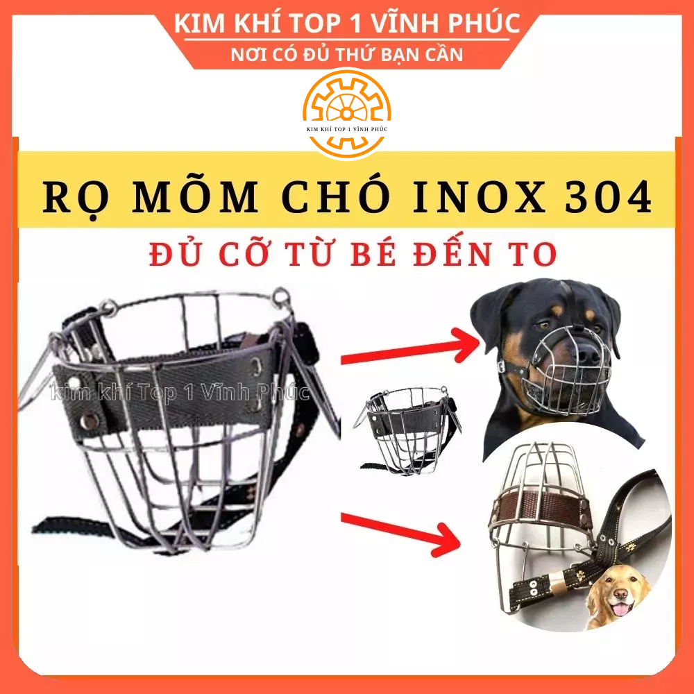 Dọ rọ mõm chó to bé inox, phụ kiện thú cưng