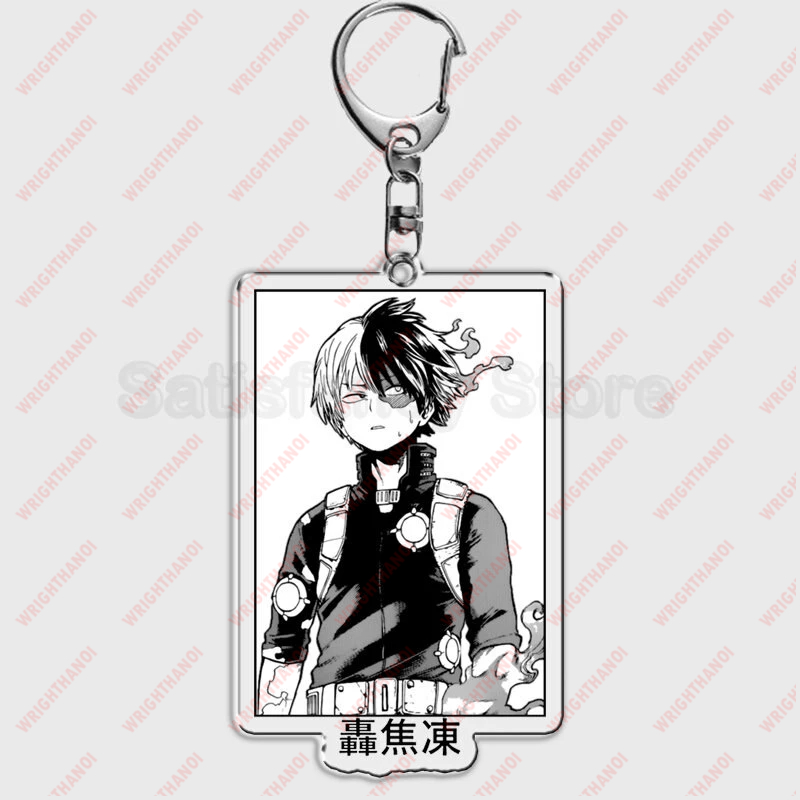 Móc Khóa My Hero Academia Anime Keychain Izuku Shouto Midoriya Bakugou Dễ thương ver đen trắng không màu