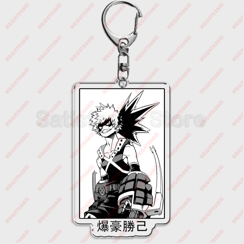 Móc Khóa My Hero Academia Anime Keychain Izuku Shouto Midoriya Bakugou Dễ thương ver đen trắng không màu
