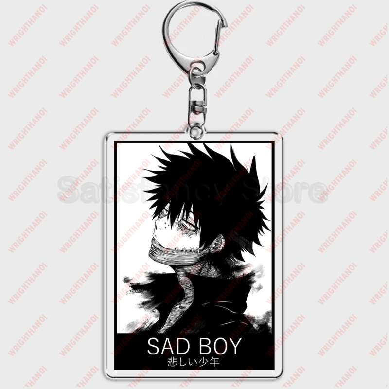 Móc Khóa My Hero Academia Anime Keychain Izuku Shouto Midoriya Bakugou Dễ thương ver đen trắng không màu