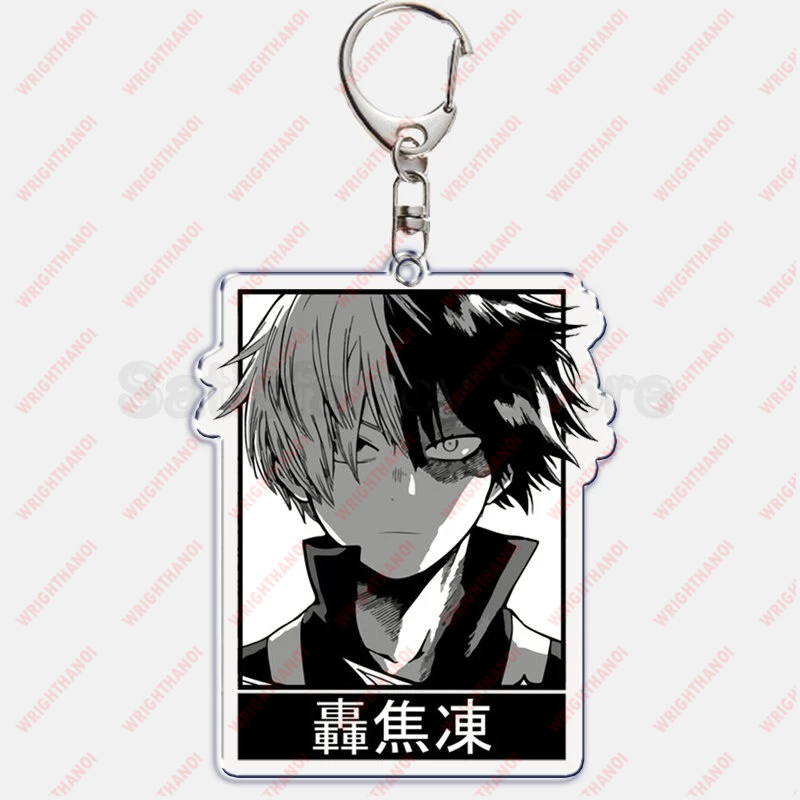Móc Khóa My Hero Academia Anime Keychain Izuku Shouto Midoriya Bakugou Dễ thương ver đen trắng không màu