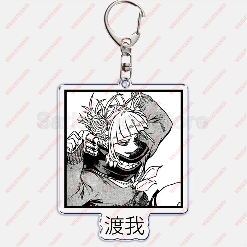 Móc Khóa My Hero Academia Anime Keychain Izuku Shouto Midoriya Bakugou Dễ thương ver đen trắng không màu