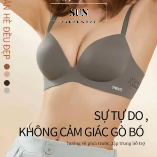 Áo Lót Nữ SU Đúc Nâng Ngực Thông Hơi Không Gọng Nâng Ngực Bàn Tay Chống Hằn Mỡ SUN S03