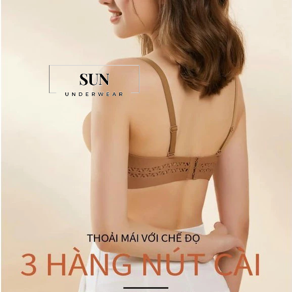 Áo Lót Nữ SU Đúc Nâng Ngực Thông Hơi Không Gọng Nâng Ngực Bàn Tay Chống Hằn Mỡ SUN S03