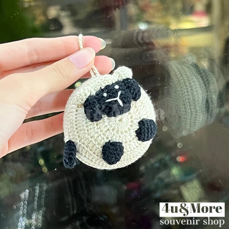 Thước dây bỏ túi hình rùa thú bông len móc chìa khoá kéo ấn rút tự động