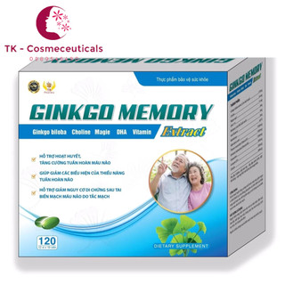 Ginkgo Memory  Hỗ Trợ Hoạt Huyết, Tăng Tuần Hoàn Não, Giảm Nguy Cơ Tai Biến - Hộp 120 Viên