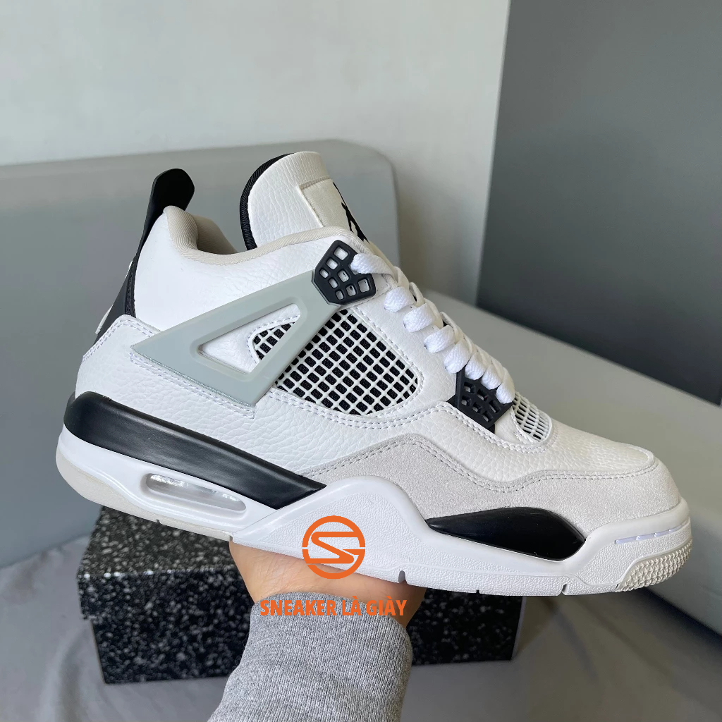 Giày Air Jordan 4 Military Black White  Bản đẹp - Fullbox kèm dây phụ