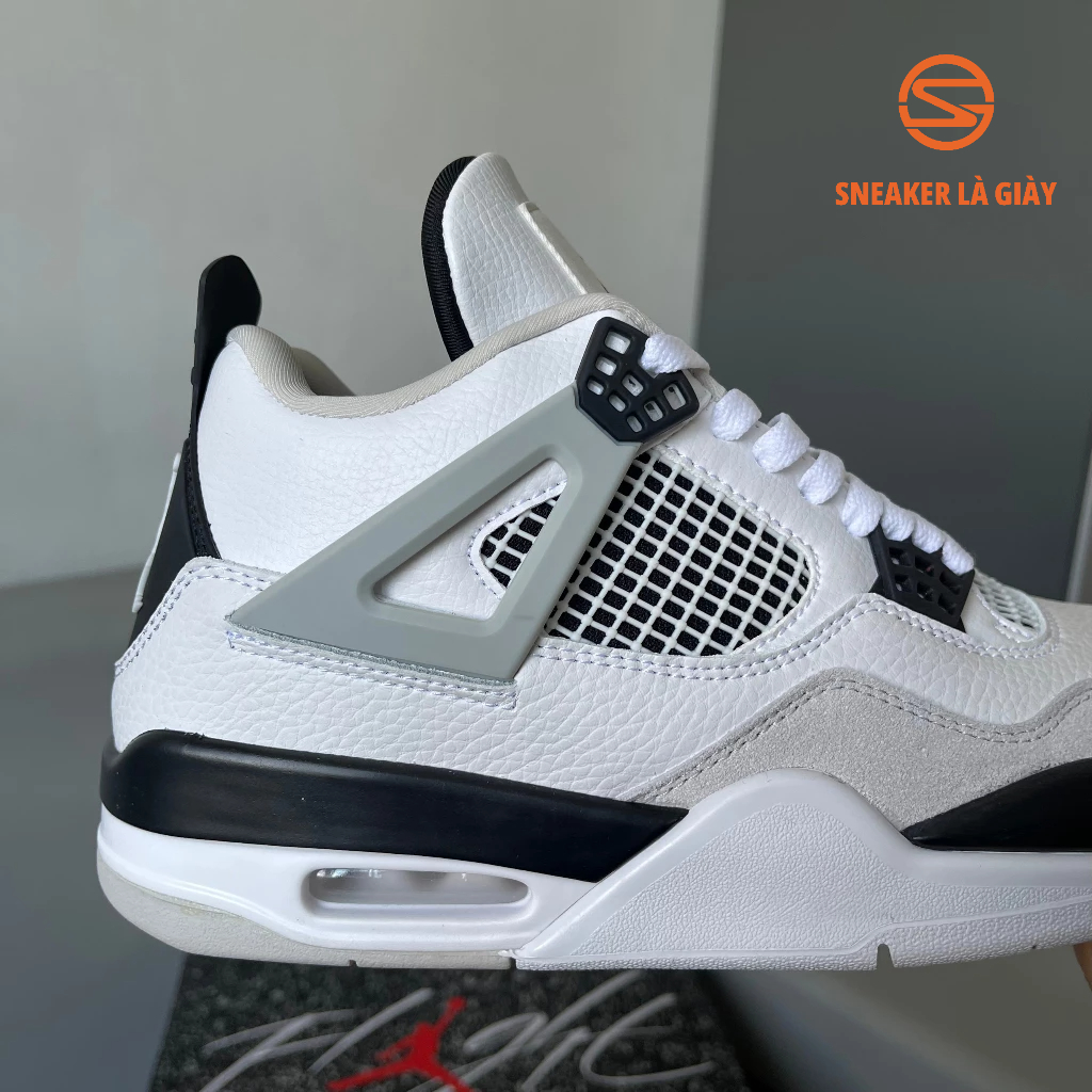 Giày Air Jordan 4 Military Black White  Bản đẹp - Fullbox kèm dây phụ