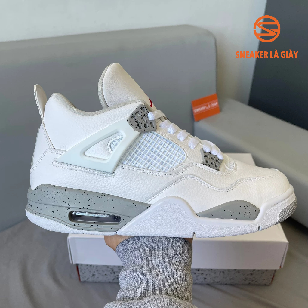 Giày Air Jordan 4 White Oreo - Bản Cao Cấp Box Nắp