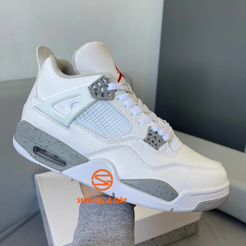 Giày Air Jordan 4 White Oreo - Bản Cao Cấp Box Nắp
