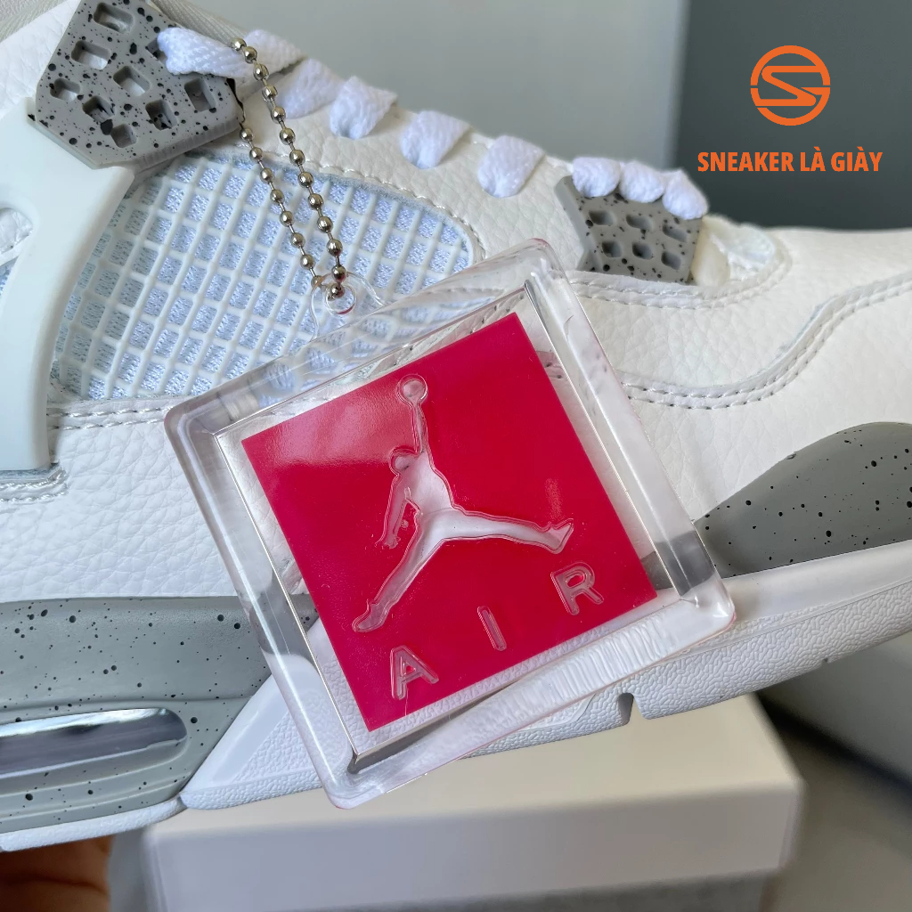 Giày Air Jordan 4 White Oreo - Bản Cao Cấp Box Nắp
