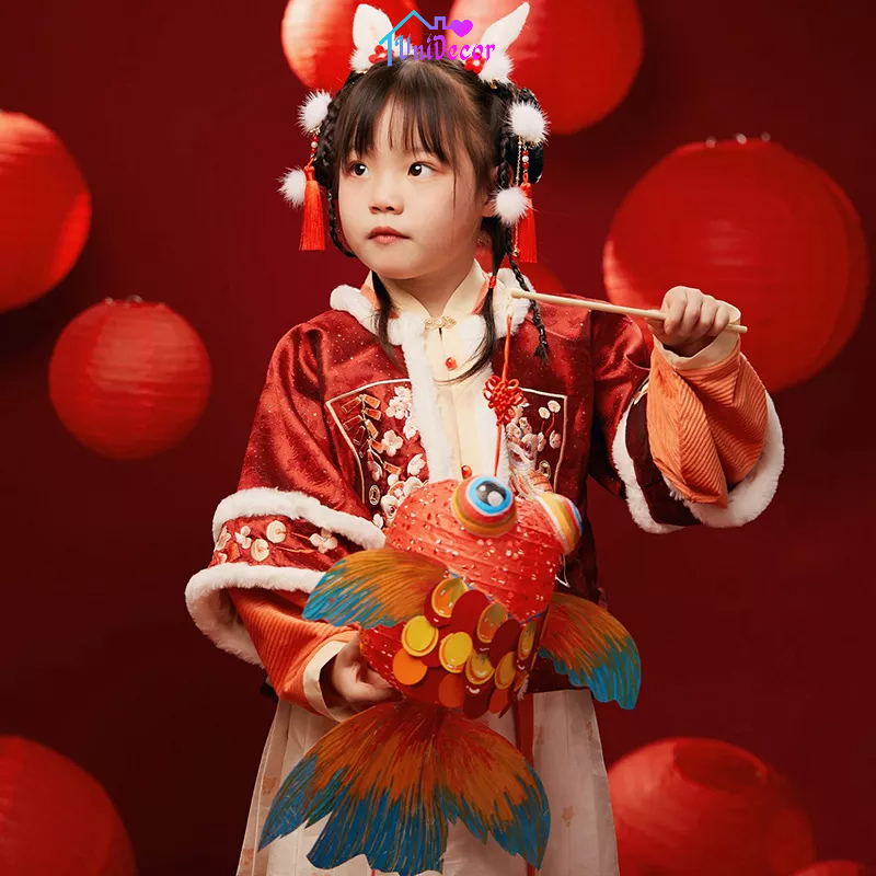 Đèn Lồng Trung Thu Handmade DIY Cầm Tay Cho Bé đèn cá chép, đèn rồng