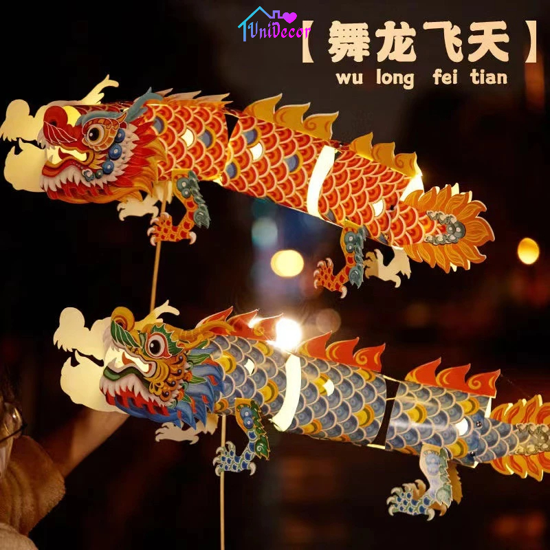 Đèn Lồng Trung Thu Handmade DIY Cầm Tay Cho Bé đèn cá chép, đèn rồng