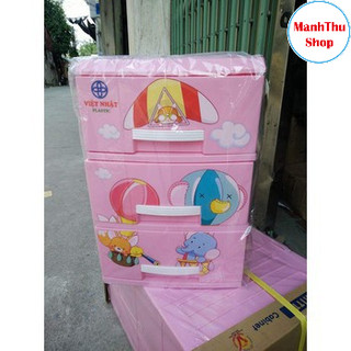 Tủ nhựa mini Kitty 3 tầng nhựa Việt Nhật