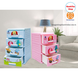 Tủ nhựa mini Kitty 4 tầng nhựa Việt Nhật