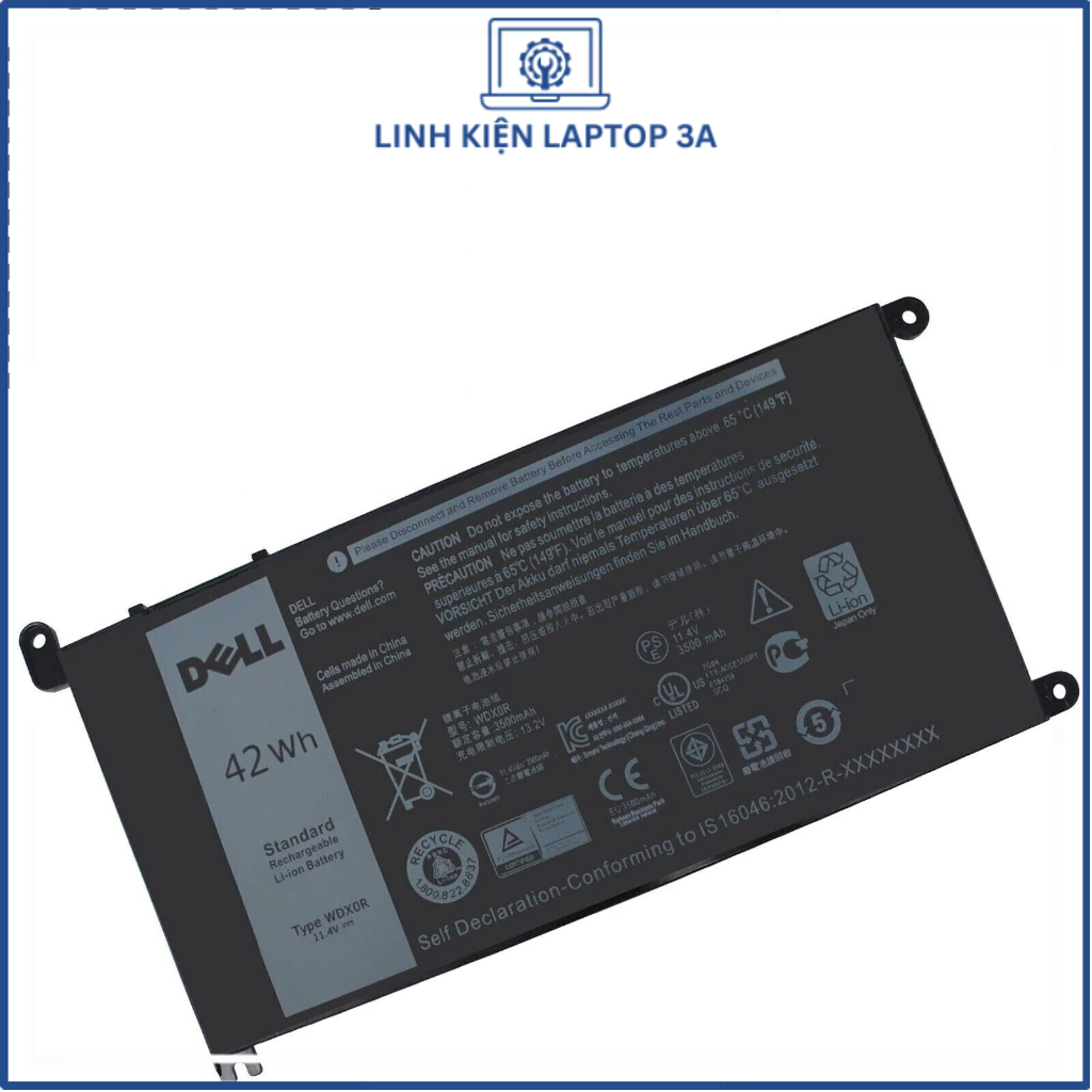 Pin laptop Dell Inspiron 5567 WDX0R ZIN 5568 13 7368 5368 7569 7579 7560 5480 Vostro 5468 5471 Latitude 3480 3189 42wh