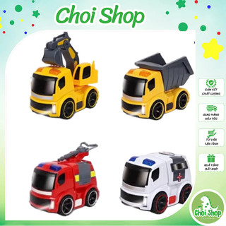 Xe Công Trình, Xe Cứu Hoả, Xe Cứu Thương Có Đèn, Nhạc - Xe Đồ Chơi Mô Hình Kích Thích Trí Sáng Tạo Của Trẻ