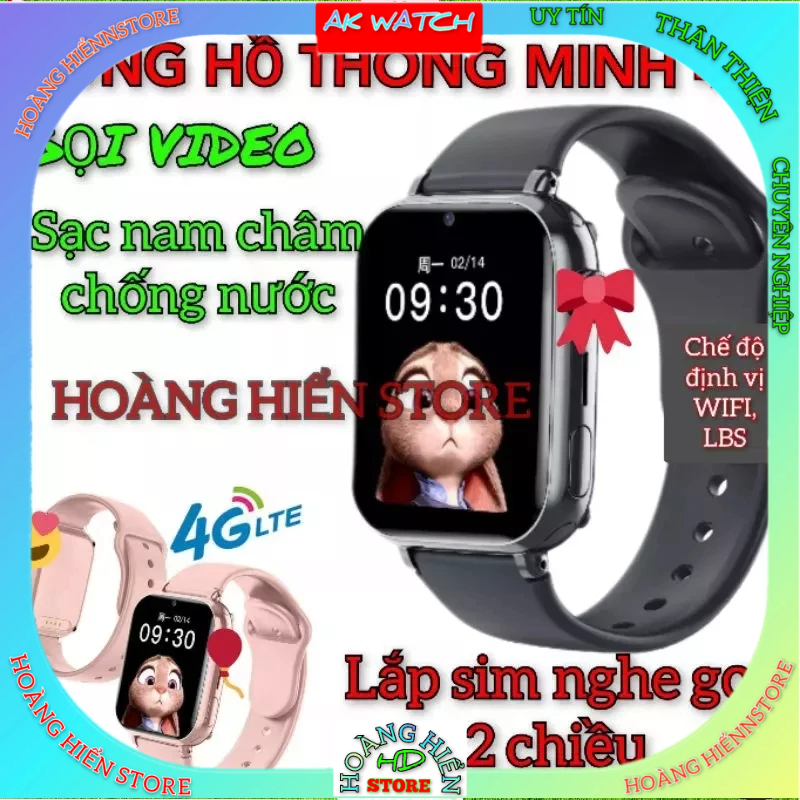 ĐỒNG HỒ THÔNG MINH TRẺ EM 4G GỌI VIDEO CHỐNG NƯỚC, CÓ ĐỊNH VỊ, LẮP SIM NGHE GỌI ĐỘC LẬP
