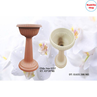 Chậu hoa nhựa việt nhật, chậu hoa ly cao trắng 2237