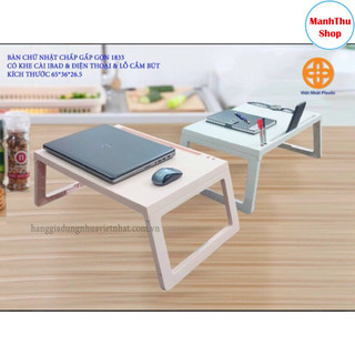 Bàn chữ nhật chân gấp 1833, bàn học nhựa chân gấp nhựa việt nhật