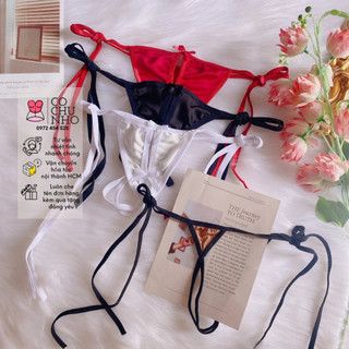 Qd016 - Quần chip cột dây lụa viền đen nơ - quần lót sexy - cochunhoquan11