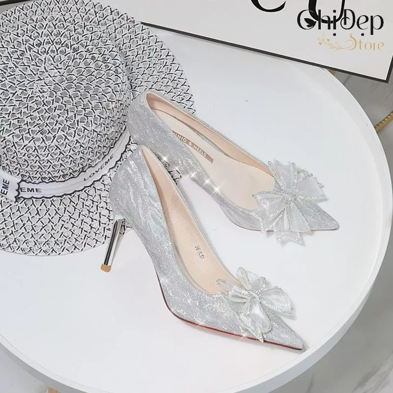 Giày cao gót NHŨ NƠ CÁNH TIÊN bít mũi gót nhọn 7-9 phân Chị Đẹp Store mã U9
