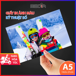 Giấy Ảnh Media 1 Mặt Bóng A5 (15x21) 230gsm 50/100 Tờ, Giấy In Ảnh Photo Paper Glossy In Hình Thẻ