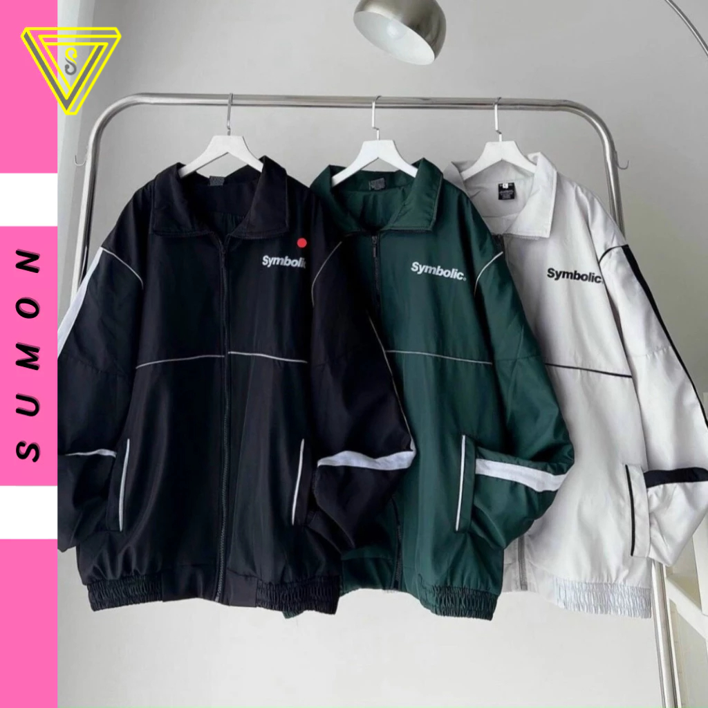 Áo Khoác Dù In Chữ SYMBOLIC Unisex Nam Nữ Chất Dù 2 Lớp KD13, Áo Khoác Bomber Form Rộng Cổ Đứng Sọc 