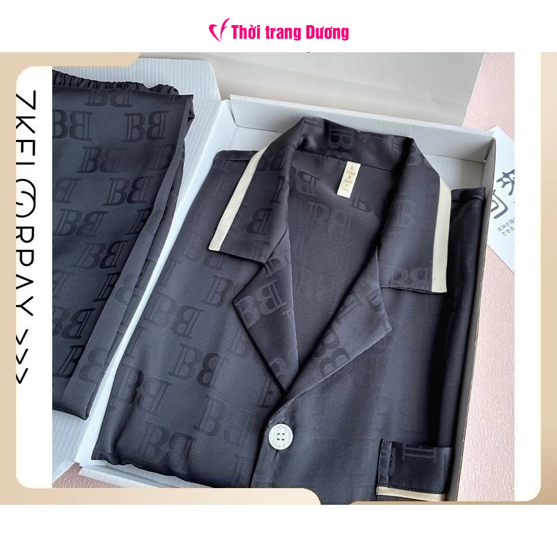 [MỚI] Bộ pyjama nam mặc nhà lụa ngắn tay/ dài tay quần dài vải lụa satin mềm mại, thoáng mát GS1090 - Thời Trang Dương