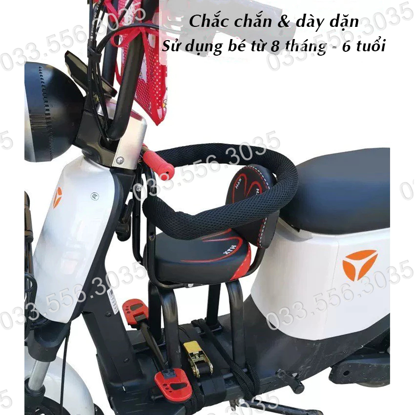 Ghế ngồi xe máy cho bé Bònbon_4D - Ghế ngồi trước đi xe ga LEAD, VISION, SH, VESPA, Xe đạp điện, Xe số, An toàn cho trẻ