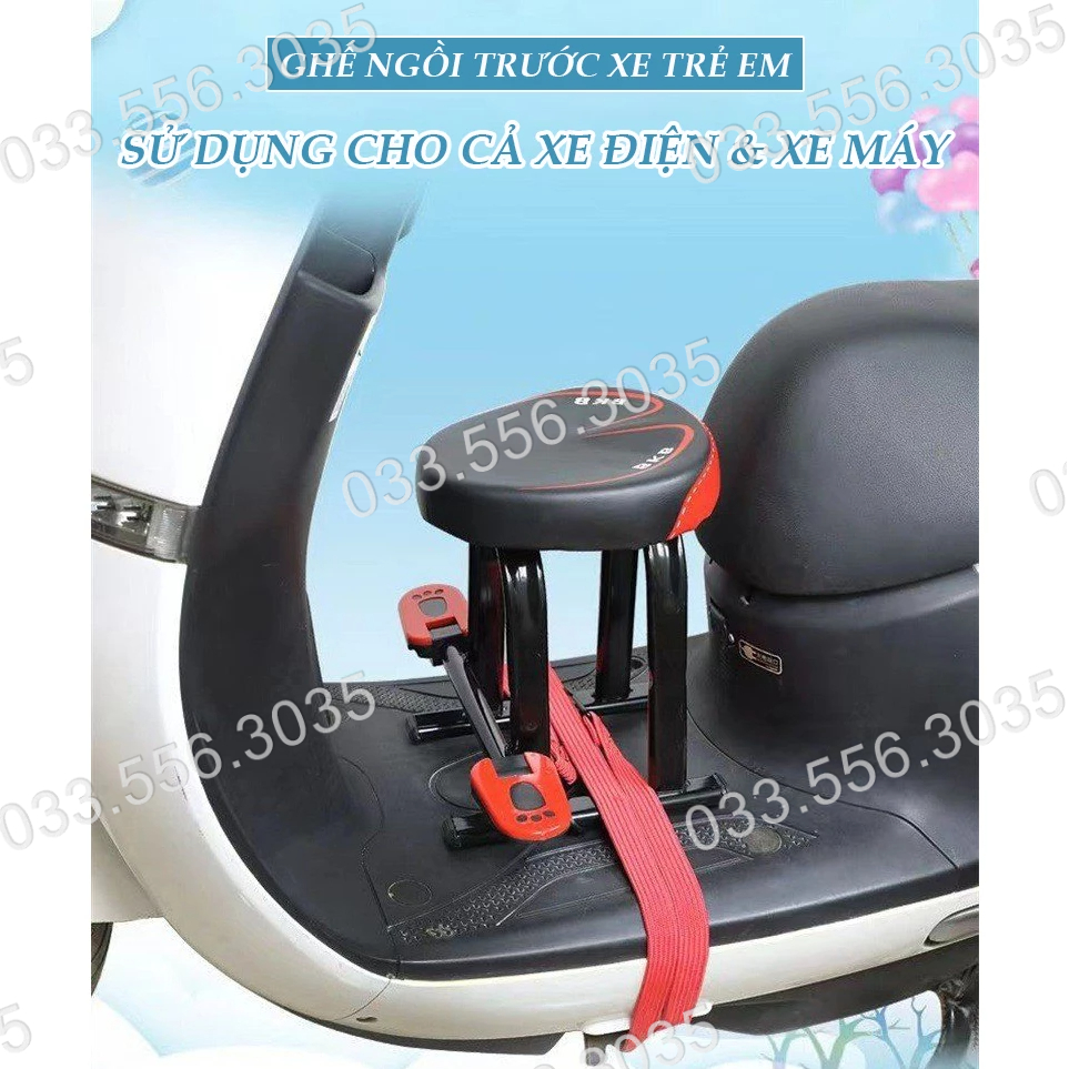 Ghế ngồi xe máy cho bé Bònbon_4D - Ghế ngồi trước đi xe ga LEAD, VISION, SH, VESPA, Xe đạp điện, Xe số, An toàn cho trẻ