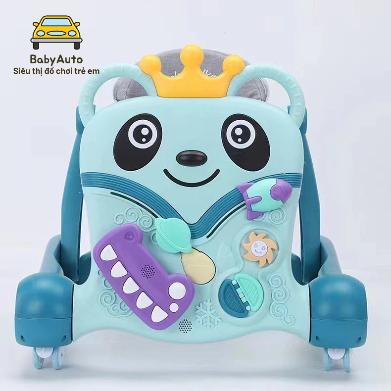 Xe Tập Đi Chữ U 2in1 Có Nhạc Và Đồ Chơi BABY WALKER (Xanh Dương-Xám-Hồng)