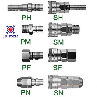 Đầu nối nhanh khí nén Nitto Nhật đầu cái 20SM, 20SH, 20SF, 65SN và đầu đực 20PM, 20PH, 20PF, 65PN