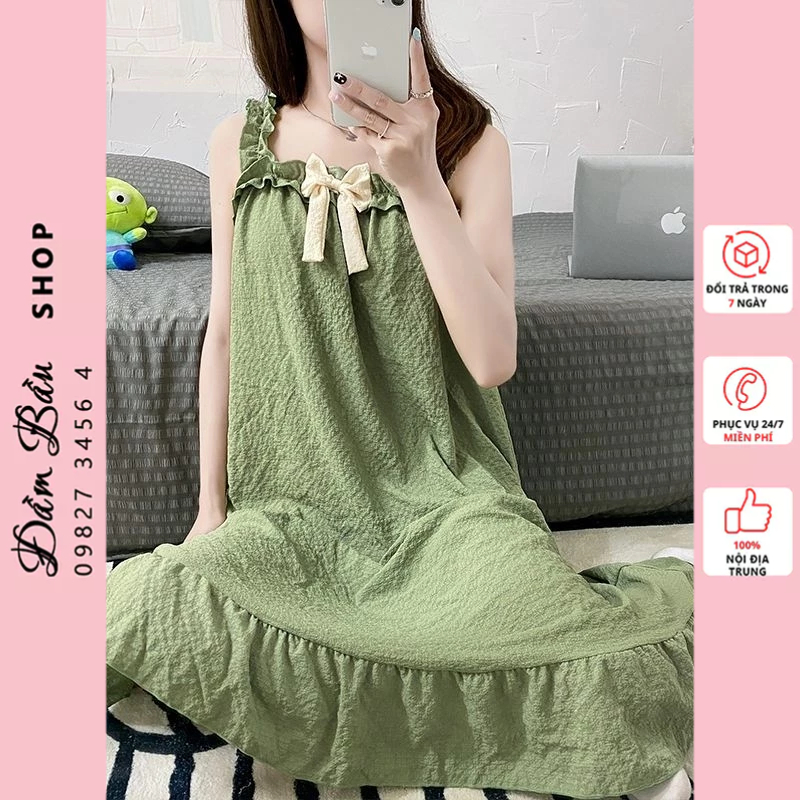 Đâm bầu váy 2 dây dáng rộng cổ vuông siêu xinh