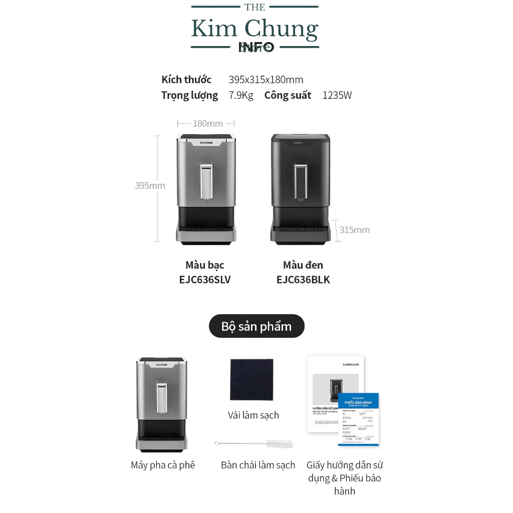 Máy pha cà phê LocknLock EJC636  - Hàng chính hãng