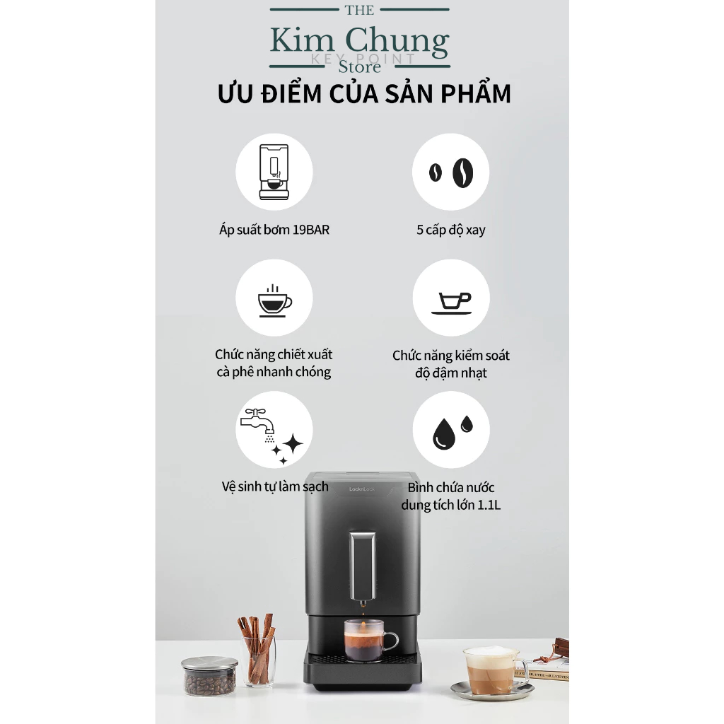 Máy pha cà phê LocknLock EJC636  - Hàng chính hãng