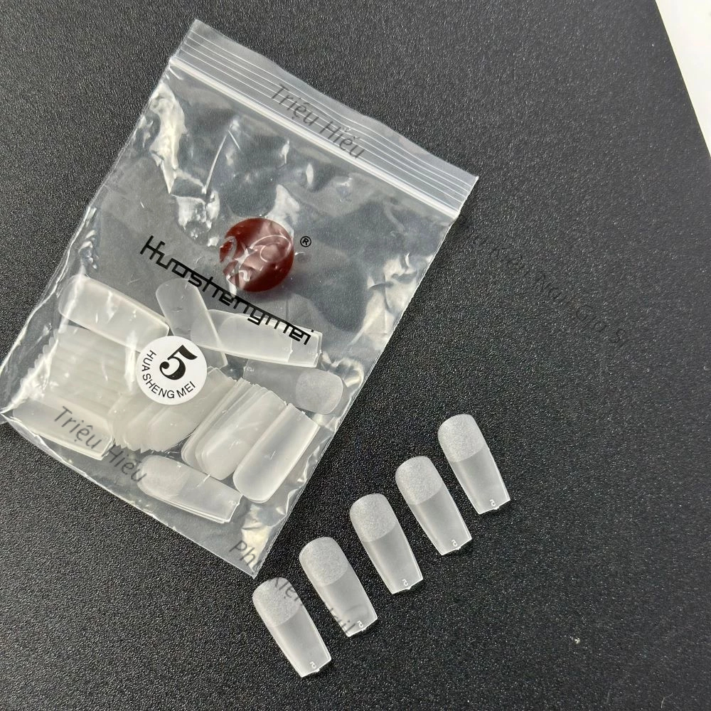 Móng úp lẻ size nhám vuông trong túi 50 móng